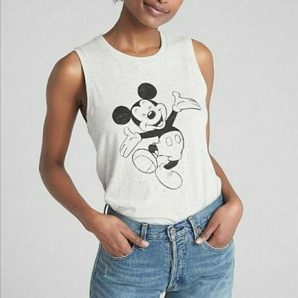 GAP Tops - GAP Mickey Mouse Graphic White Tank Top